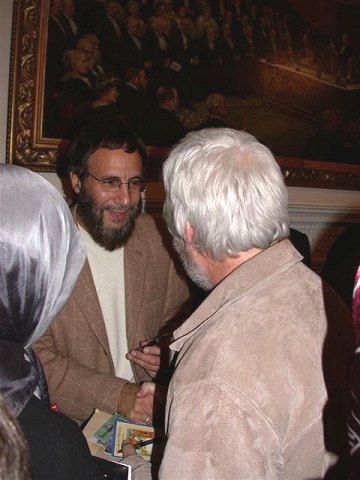 Yusuf Islam with Chris Abrams after the Royal Institute Lecture