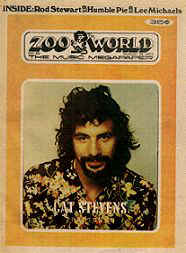 Cat Stevens on front cover of Zoo World Magazine
