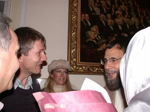 Yusuf Islam with fans after the Royal Institute Lecture